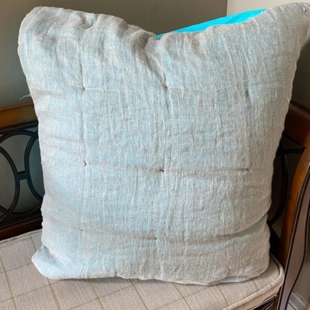 Anthropologie Blue and Grey Euro Sham